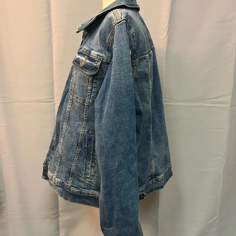 EUC LAUREN CONRAD Blue Denim Blue Jean women’s jacket button down cott…